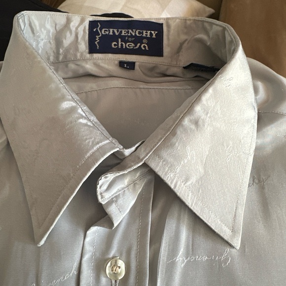 Givenchy for chesa vintage all over prints light blue mens large button up - Picture 7 of 10